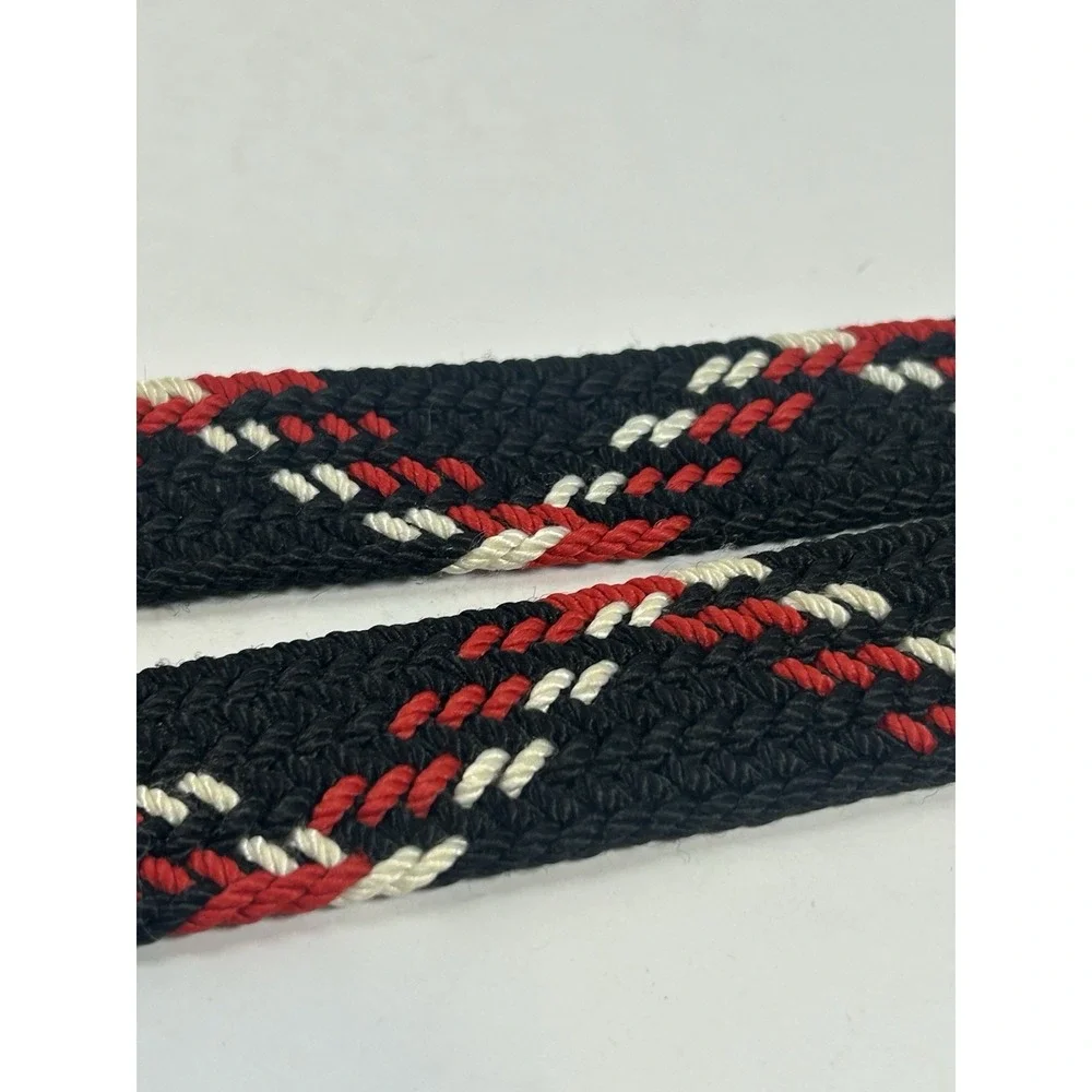 Vintage Western Corded Belt Red Black White Woven Stretch Rope Belt 48